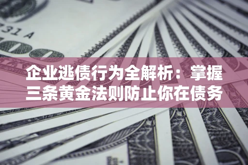北京企业逃债行为全解析：掌握三条黄金法则防止你在债务乱局中“踩雷”